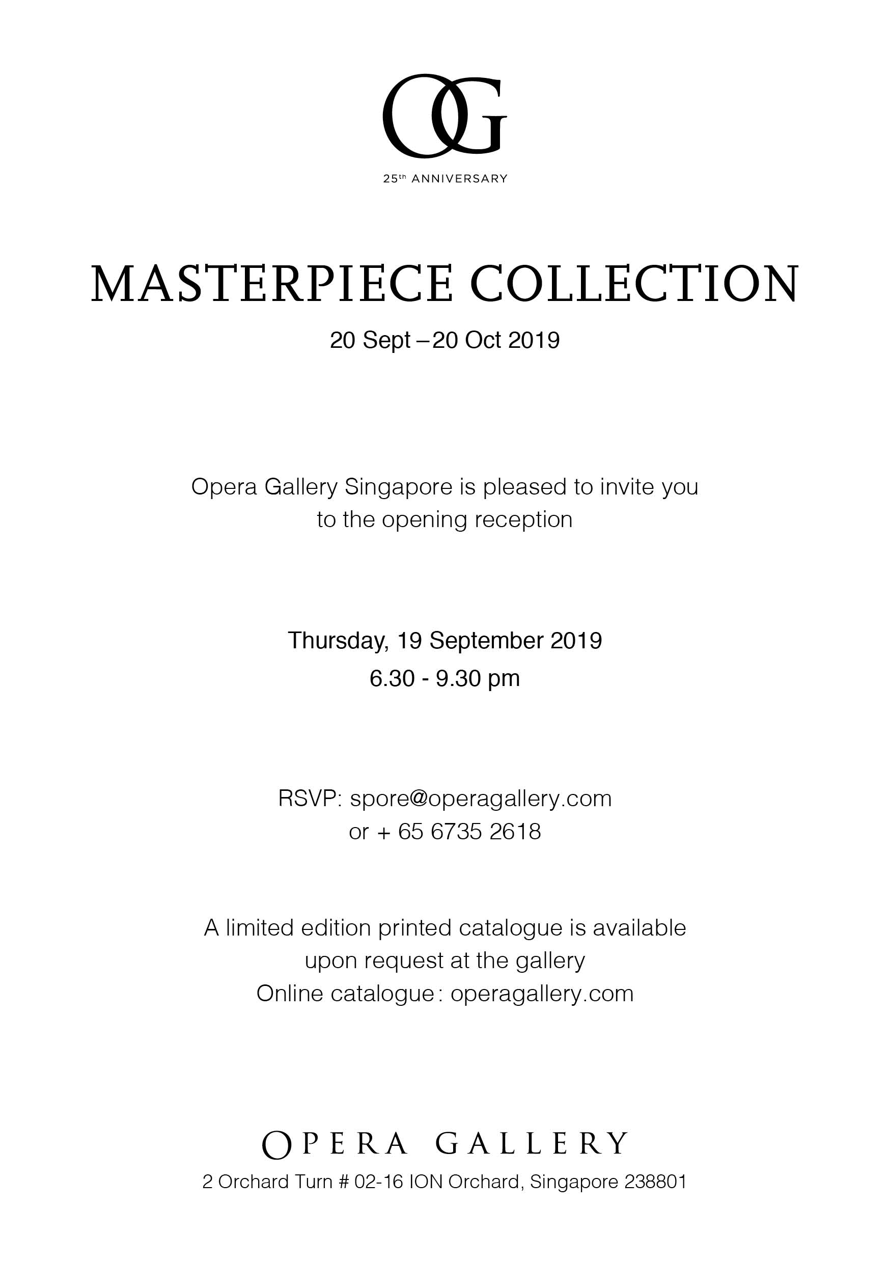 Opera Gallery Singapore Masters Exhibition 2019