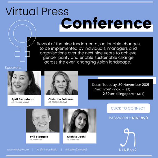 NINEby9 Invite to a Virtual Press Conference on Gender Parity in Asia